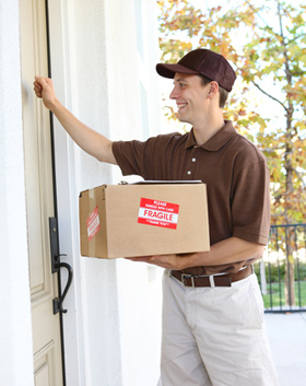 Delivery Man Dropping Off Package